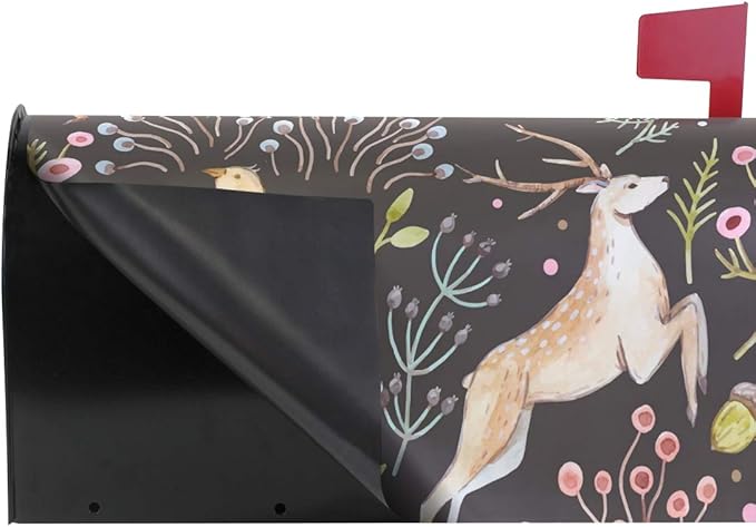ALAZA Deer in Forest Magnetic Magnetic Mailbox Cover Standard Size for Garden Yard Outdoor Decorations-18 x 20.8"