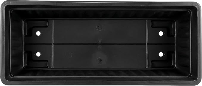 JOIKIT 17 Inches Black Plastic Planter Box, 6 Packs, Good Drainage, Indoor Outdoor Usage, for Garden, Windowsill, Patio, Balcony