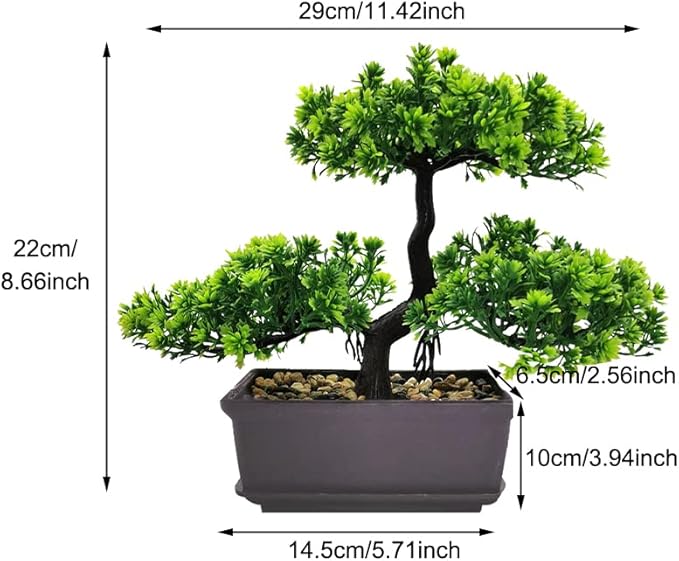 Bonsai Tree, Artificial Tree, Artificial Bonsai Plants, Artificial Bonsai Tree Juniper Faux Plants, Indoor Small Fake Plants Decor for Home Bedroom Office Desk Farmhouse Decor