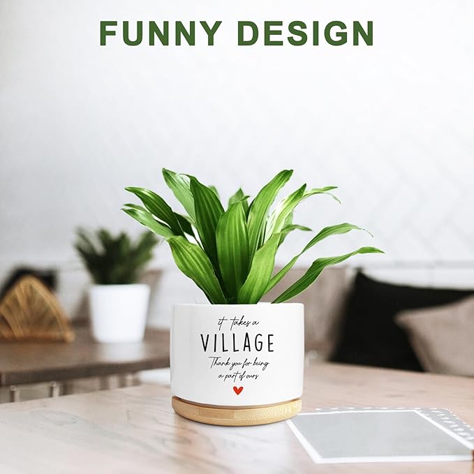 Thank You Appreciation Gifts for Boss Teacher Women, Funny Succulent Planter, Flower Cactus Plant Pot for Indoor Plants, Office Home Windowsill Decor Planter Gift (No Plants)