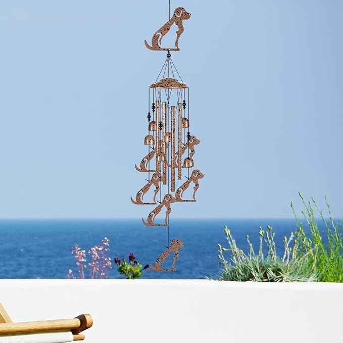 37" Dogs Wind Chimes for Garden,Home,Balcony,Yard,Outdoor Decor, Sympathy Wind Chimes, Wind Catcher, Dog Lovers Chimes,Blessing Wind Bell,Dog Decoration Gifts for Mom, Grandma, Family, Women, Friend