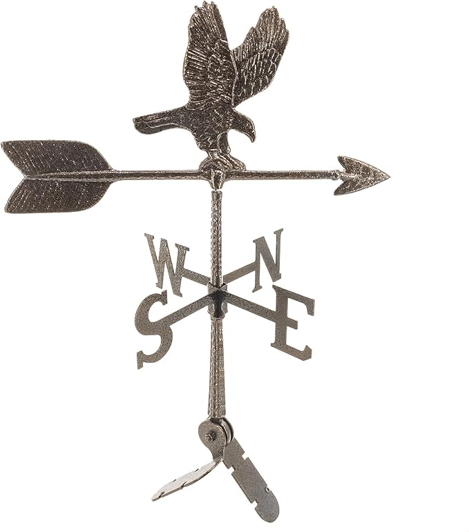 Montague Metal Products - 24″ Aluminum Eagle Weathervane - 6 Colors Available - Outdoor Windvane - Roof Metal Decor - Mount Included (4 to Choose from) - Hand Cast Aluminum Weathervane