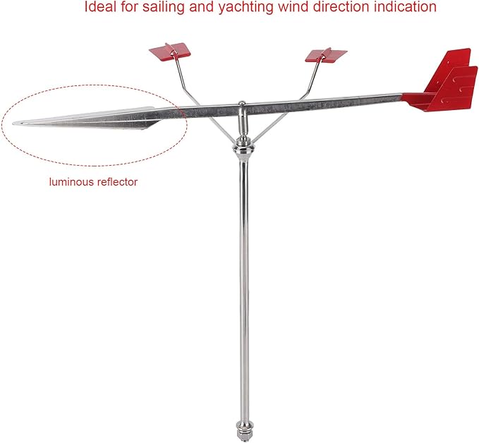 Wind Vane, Marine Weather Vane Universal Wind Direction Indicator 304 Stainless Steel Boat Deck Hardware Weather Instruments for Yacht Boat Sailing