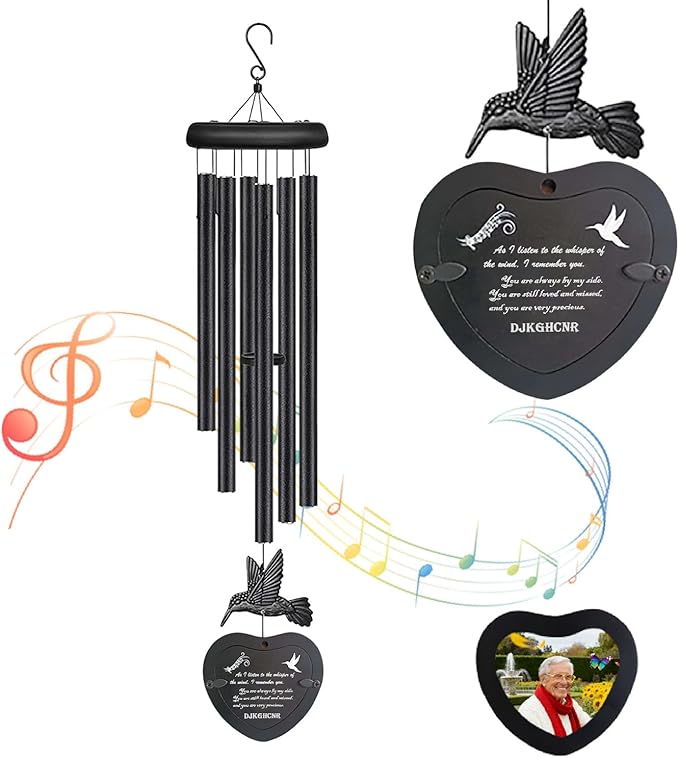 Healing Journey 32-Inch Memorial Wind Chimes for Outside – A Graceful Set of Sympathy Wind Chimes with S-Hook for Easy Hanging, Perfect As A Garden Decor Sympathy Gifts for The Loss of Loved One.
