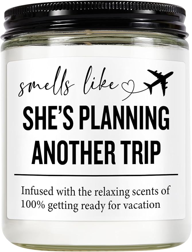 Travel Gifts for Women – 7OZ Scented Candle & Makeup Bag | Unique Gift for Women, Relaxing Aromatherapy, Stylish Cosmetic Bag for Travelers, Travel Christmas Gifts