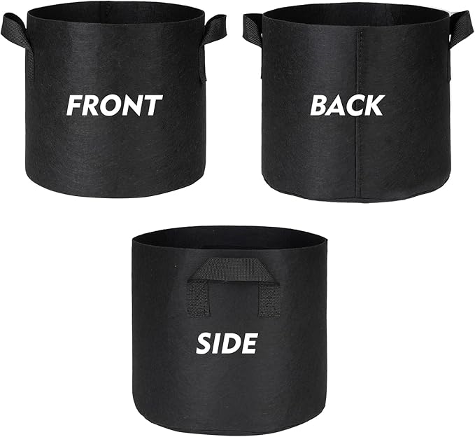 WEIFENG 15 Gallon Grow Bags Garden Bags 3-Pack Planting Pots with Handles