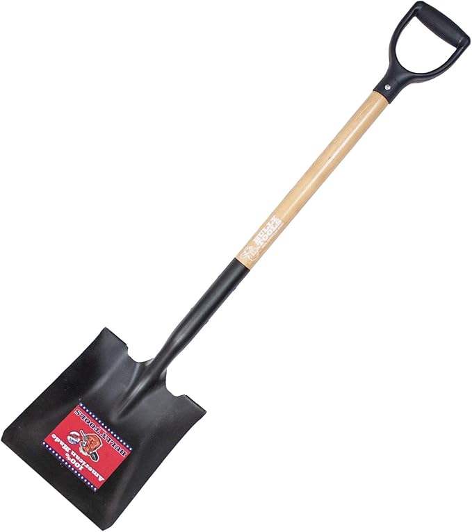Bully Tools 52520 14-Gauge Square Point Shovel with Hardwood Handle and Poly D-Grip