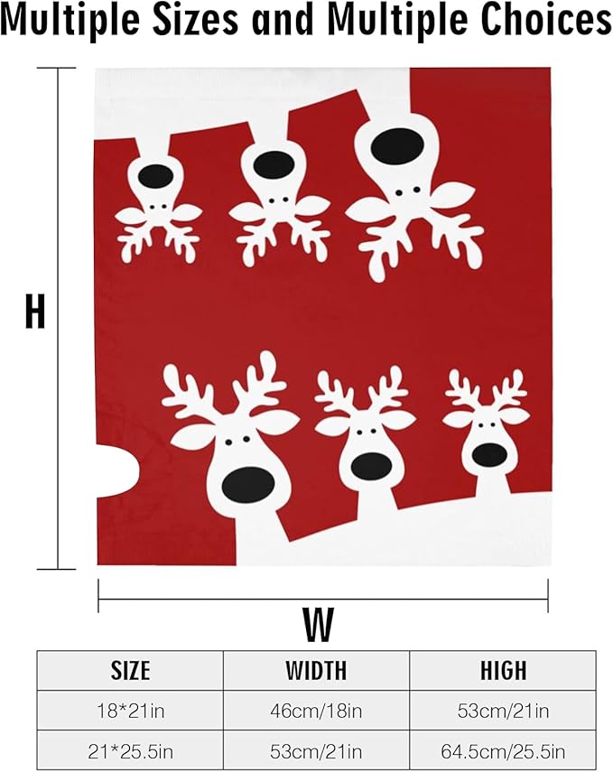 Christmas Reindeer Mailbox Cover, Xmas Elk Post Letter Red Large Size Magnetic Mailbox Cover, New Year 25.1" Lx 21" W Holiday Waterproof Outdoor Mail Wraps for Garden Yard