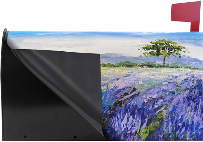 WOOR Lavender Magnetic Magnetic Mailbox Cover Standard Size for Garden Yard Outdoor Decorations-18 x 20.8"