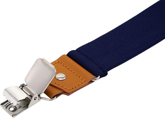 Suspenders for Men Y Back Adjustable Elastic with Strong Clips 47 Inches