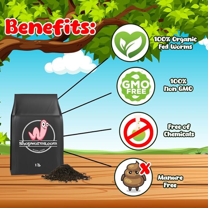 Organic Worm Castings for Plants 5 Lb - Vermicast from Red Worms for Composting - Soil Amendments & Gardening Soil for Outdoor Vegetables - Fine & Crumbly Worm Castings for Indoor Plants