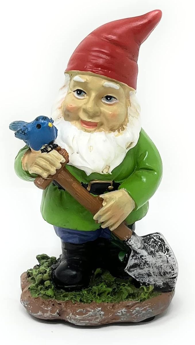 Nature's Mark 4 Gardener Gnomes Set Resin Statue Figurine Home Decorative Accent Statue Décor (4" H)