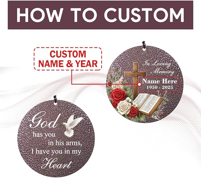 Memorial Wind Chime Personalized with Name & Date, in Loving Memory - Sympathy Gifts - Keepsake Loss of Beloved One (Produced in USA)