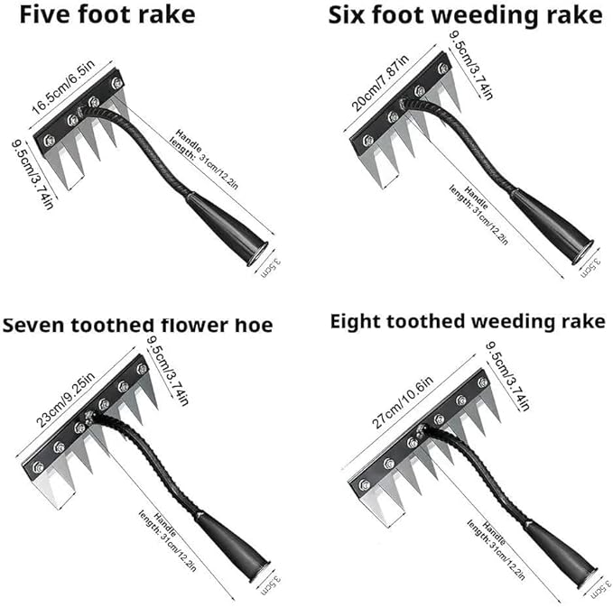 Gardenia Iron Weeding Rake, 2025 Gardenia Iron Weeding rake, Ironrake The Heavy-Duty Irons Weedings Rakes,Irons Rakes for Gardening and Weedings ((6 Teeth))