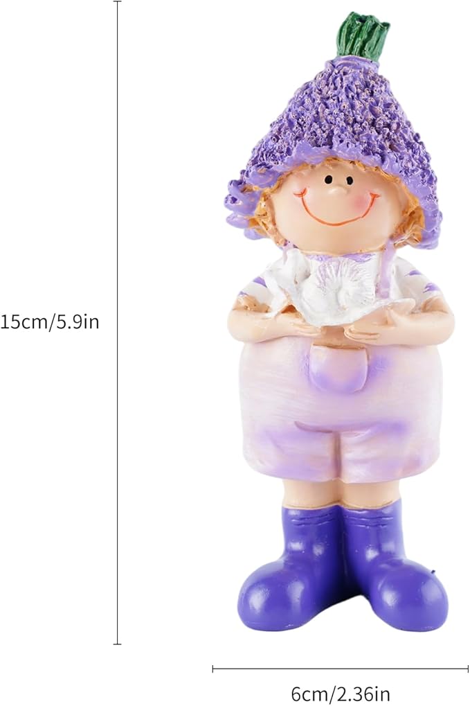 Lavender Outdoor Garden Resin Figurines, Couple Boy and Girl Statues, for Outdoor Patio Lawn Garden Decoration, Valentine's Day Home Decor, Ideal Gift for Mom, Dad and Friends