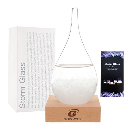 Storm Glass Weather Predictor,Christmas Snow Globe Storm Glass Barometer Weather Predictor, Home and Office Decorative Glass Bottles, Christmas Unique Gifts for Her