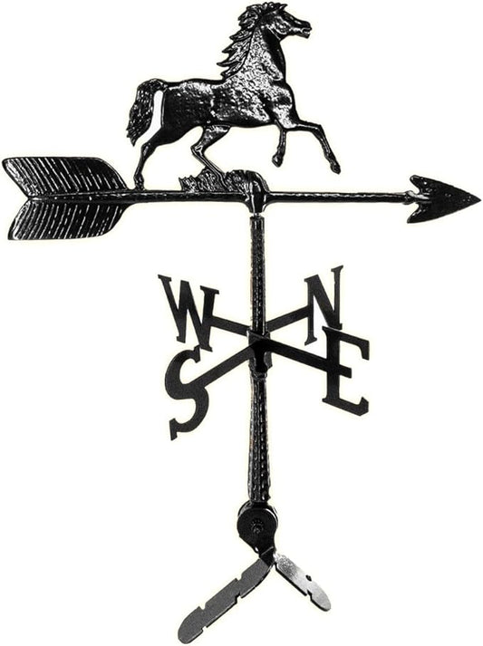 Montague Metal Products - Weathervane - Cast Aluminum Weathervane -Includes Roof Mount - 6 Colors Available (Horse, Black)