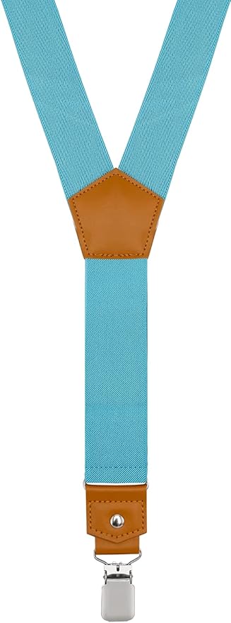 Suspenders for Men Y Back Adjustable Elastic with Strong Clips 47 Inches