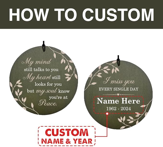 Personalized Sympathy Wind Chime, Wind Chimes for Loss of Loved One Deep Tone, Wind Chimes for Loss of Loved Brother/Son, Sympathy Bereavement Gifts for Condolences/Funeral, Product in USA