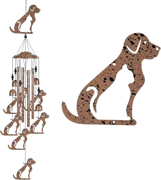 37" Dogs Wind Chimes for Garden,Home,Balcony,Yard,Outdoor Decor, Sympathy Wind Chimes, Wind Catcher, Dog Lovers Chimes,Blessing Wind Bell,Dog Decoration Gifts for Mom, Grandma, Family, Women, Friend