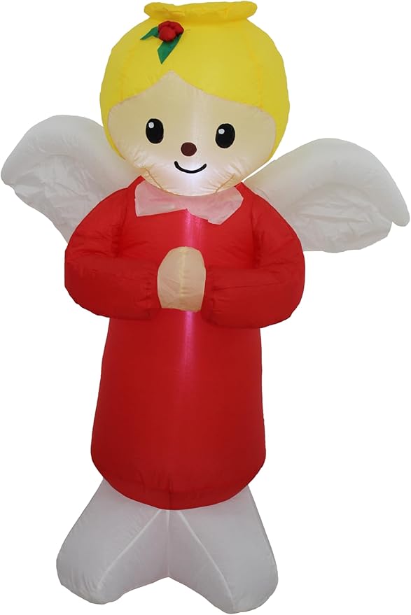 TRMESIA 4FT Inflatable Christmas Angel, Indoor Outdoor Decoration for Home School Church Xmas Blou up Decor Garden Yard Lawn Decor Holiday