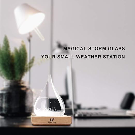 Storm Glass Cool Unusual Gifts Storm Glass Weather Predictor Snow Globes for Adults Galileo Thermometer Indoor Creative Forecast Nordic Style Decorative Weather Gifts