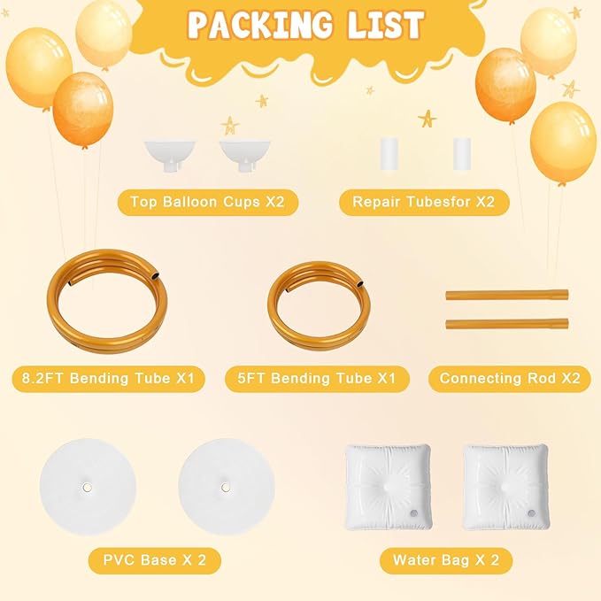 Chamvis Balloon Arch Stand, Ajustable Balloon Arch Kit Wedding Arch Frame Flower Arch Stand Half Curve Arch Backdrop Balloon Stand