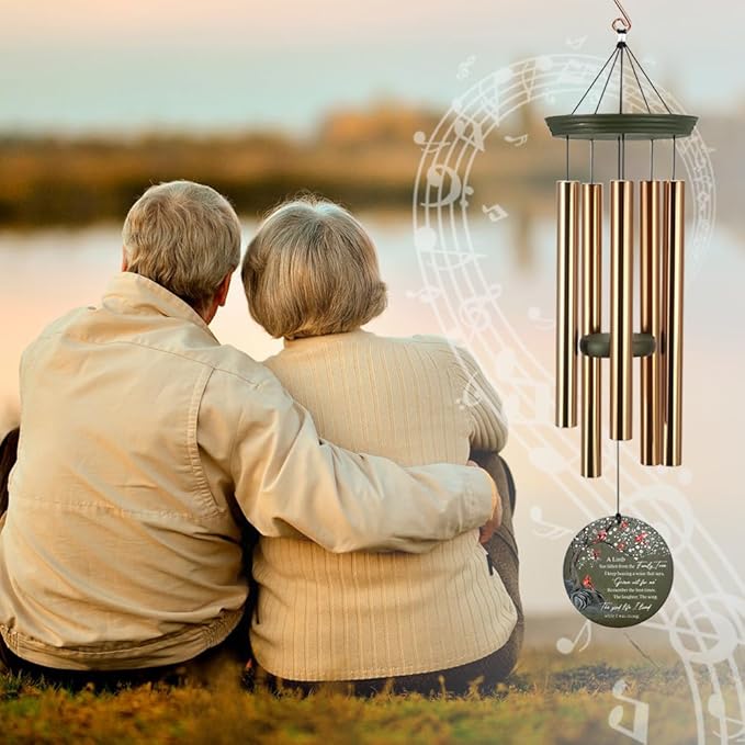 Personalized Cardinal Wind Chimes, 36inch Memorial Wind Chimes, Custom Sympathy Gifts, in Loving Memory of Dad/Mom, Condolences Wind Chime for Loss of Loved Ones (Produced in USA)