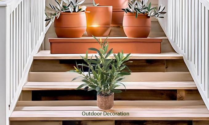 Indoor Fake Olive Plant 12 inch Faux Silk Leaves with Black Rustic Planter Medium Size Perfect Artificial Olive Fruits with Realistic Trunk and Lifelike Stems for Home and Office Decor