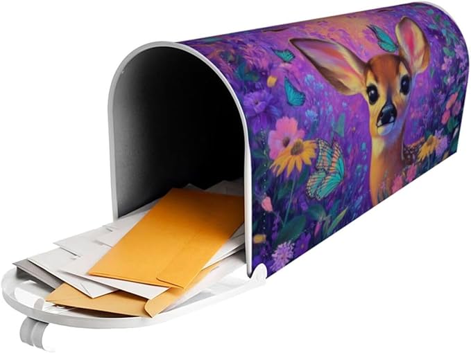 Deer Mailbox Covers Magnetic Letterbox Covers 21x18 Inch for Garden Outdoor Decoration