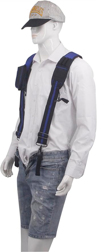 Heavy Duty Tool Belt Suspenders for Men 3 Point Padded Suspenders with Attachment Loops for Men