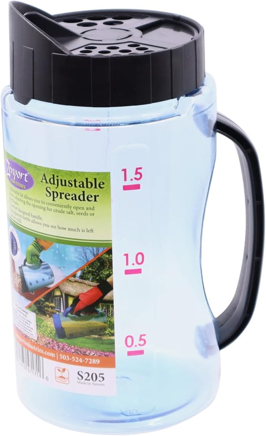 Zenport S205 Adjustable Spreader for Salt, Seeds, and Fertilizer, Clear - 3 Pack