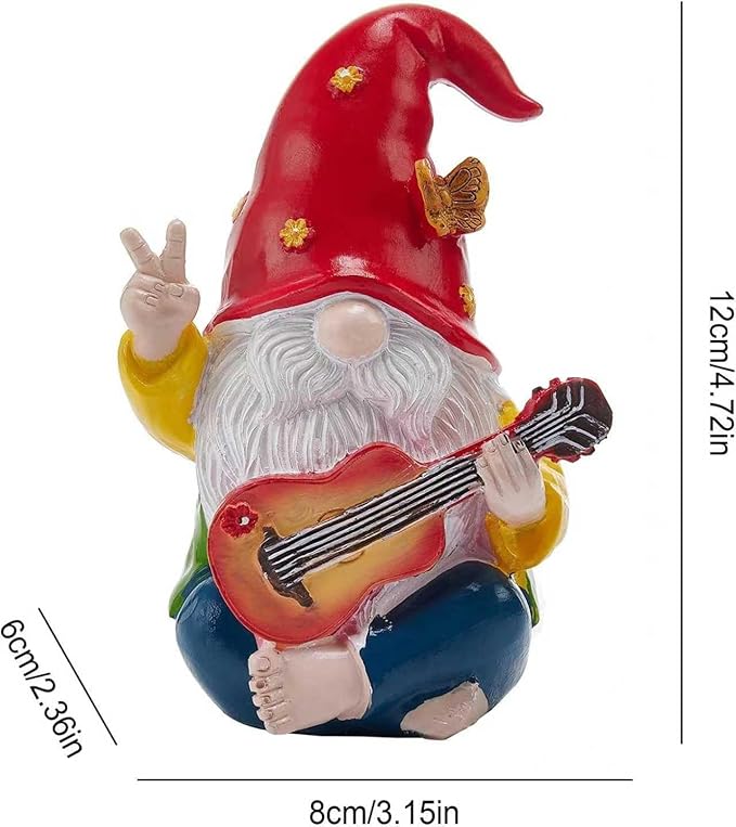 Garden Hippie Gnome Decor Statue,Funny Garden Gnomes with Peace Sign Decor Outdoor ，for House,Lawn,Patio and Porch, Gifts for Friend,Family.