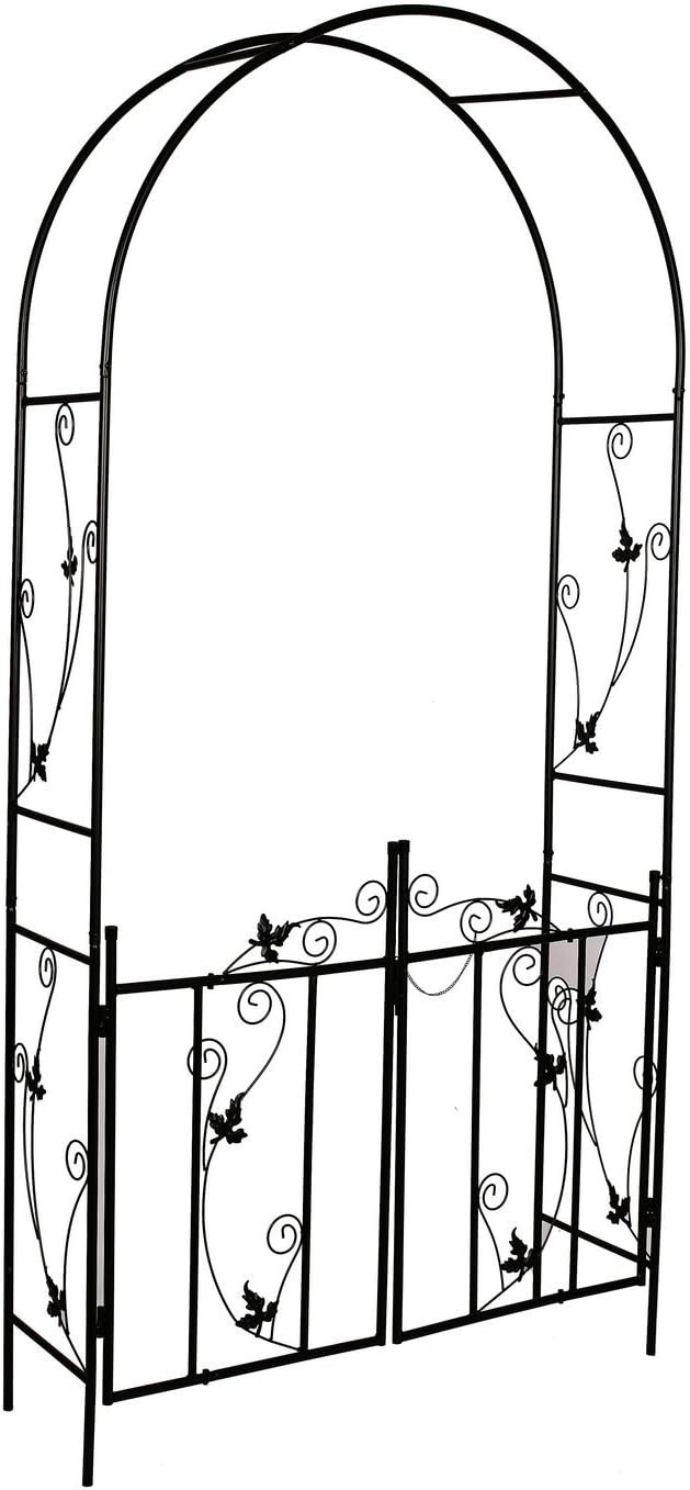 Steel Garden Arch, 7'6" High x 3'9" Wide, Garden Arbor for Various Climbing Plant, Outdoor Garden Lawn Backyard