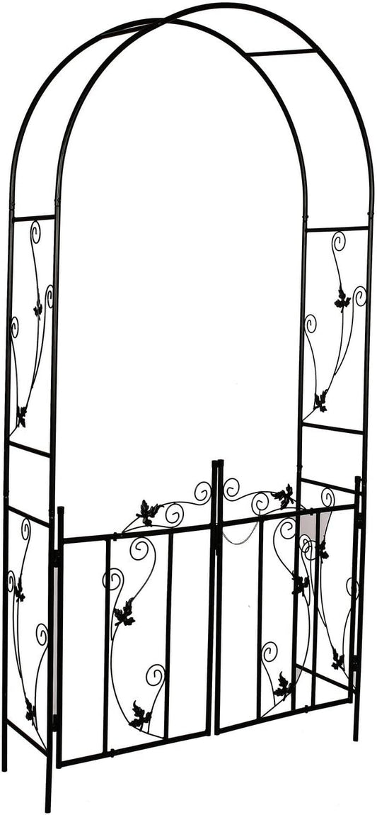 Steel Garden Arch, 7'6" High x 3'9" Wide, Garden Arbor for Various Climbing Plant, Outdoor Garden Lawn Backyard