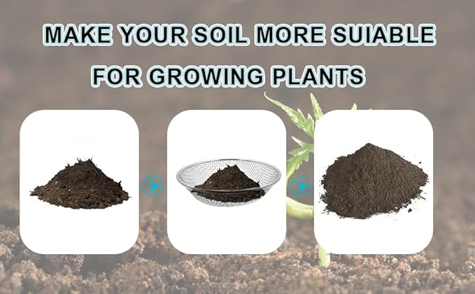 1/8 Inch Soil Sifter for Gardening, Rock Sifter for 5gallon,Compost Sifter Dirt Sifter,Captures Dirt Rocks Sawdust