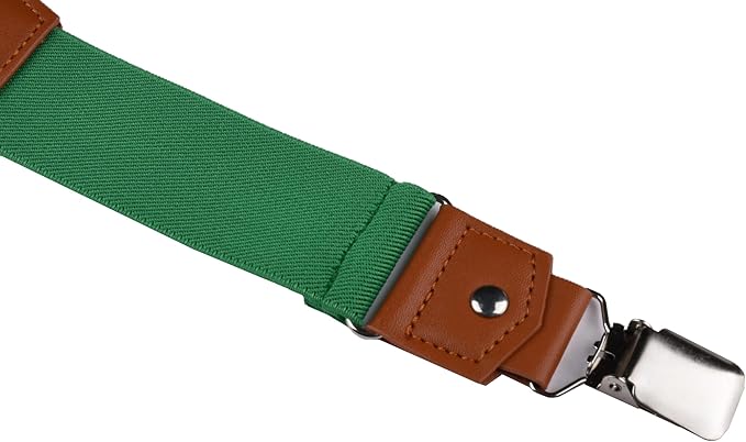 Suspenders for Men Y Back Adjustable Elastic with Strong Clips 47 Inches
