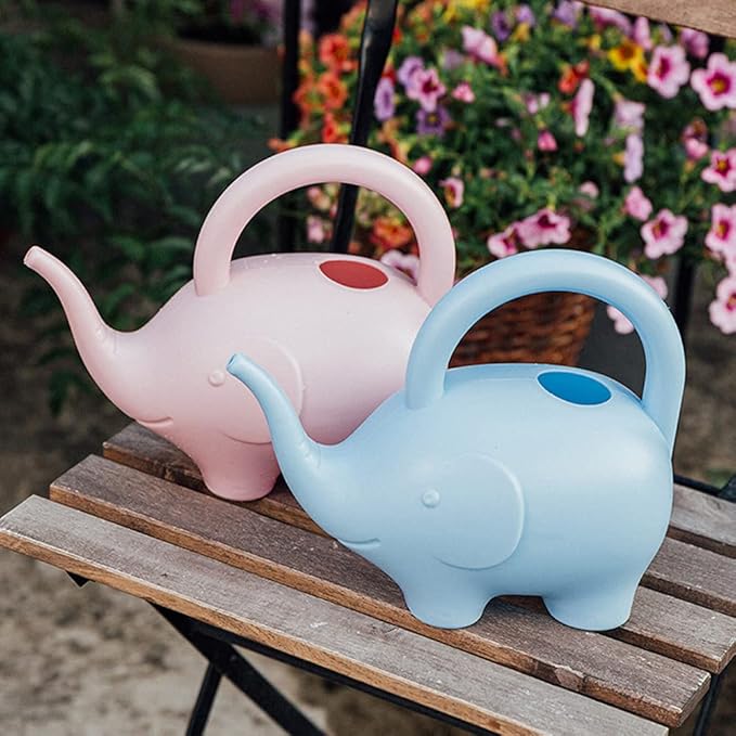 0.4 Gallon Plastic Watering Can Small Lightweight Cute Indoor Outdoor Garden Plants, Adult Elephant Watering Can STYLE1: Blue