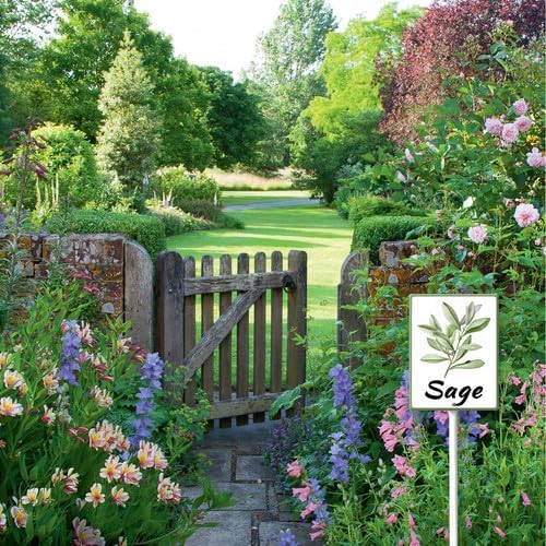 FemiaD Plant Label Signs Planted Herb Garden Markers Waterproof Aluminum Plant Stake Tags Sage Sign for Nursery Indoor Outdoor Garden Decoration