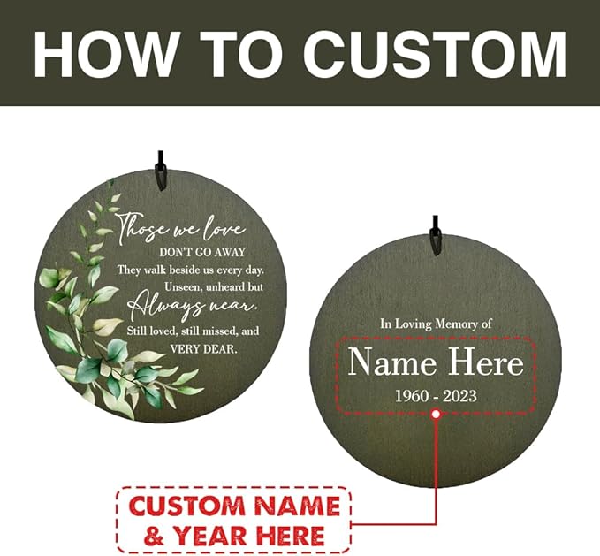 Personalized Sympathy Wind Chimes, 36inch Memorial Wind Chimes for Loss of Loved Dad/Mom, Memorial Bereavement Gifts for Funeral, in Loving Memory Windchime Outside (Produced in USA)