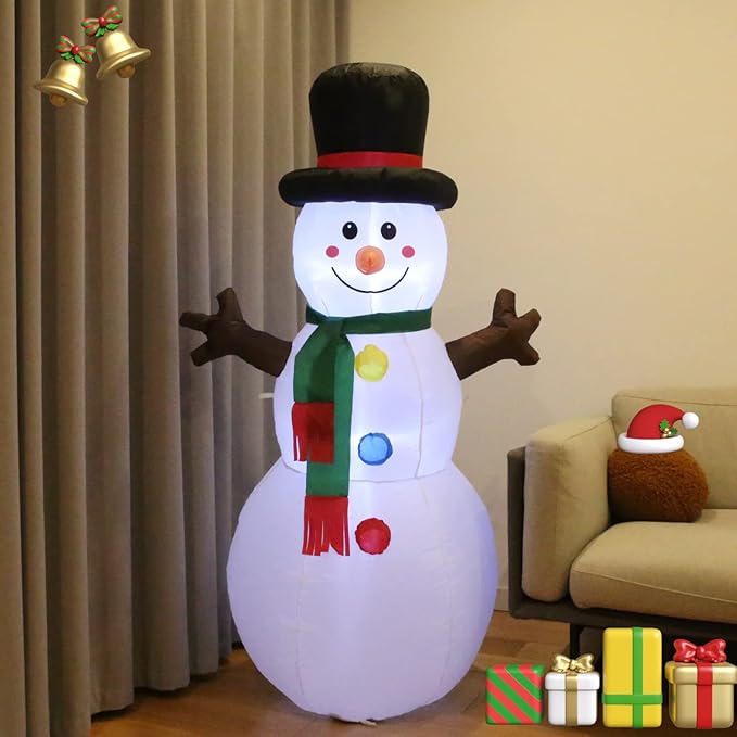 Christmas Decoration Outdoor 5 FT Inflatable Snowman, Christmas Blow Up Yard Decoration Built-in LED Lights