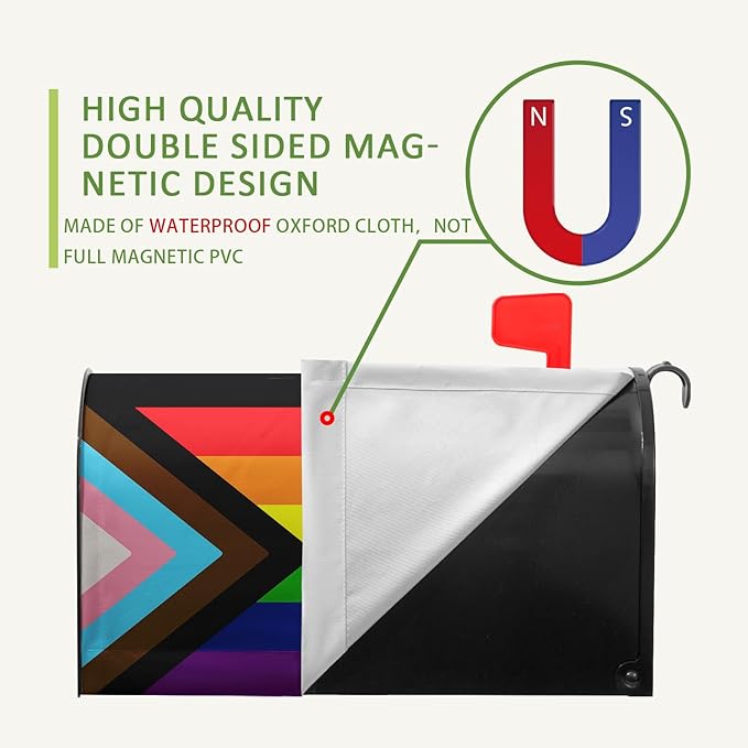 Pride Mailbox Cover Large Size Rainbow Gay Lesbian Transgender Bisexual LGBTQ Magnetic Mailbox Wrap Every One Is Welcome Here Post Letter Mail Box Covers Outdoor Decor Oversized 25.5 X 21 Inch