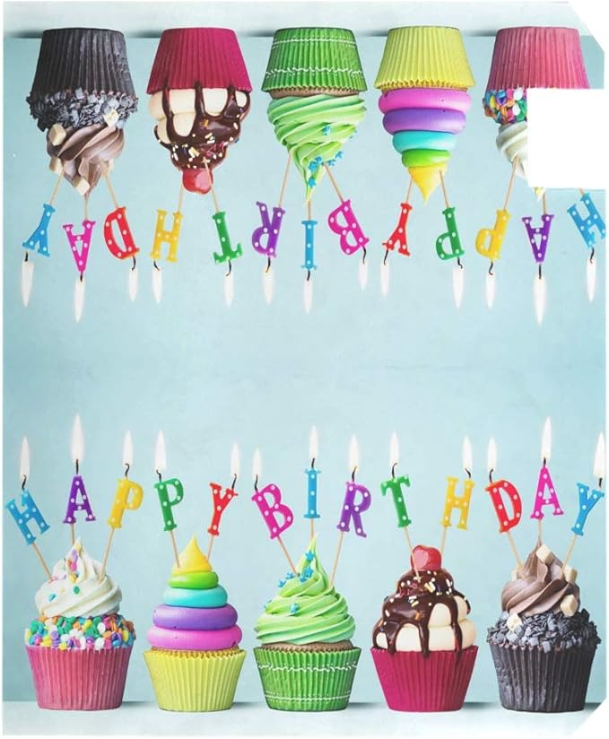 ALAZA WOOR Colorful Happy Birthday Cupcakes Magnetic Mailbox Cover MailWraps Garden Yard Home Decor for Outside Standard Size-18"x 20.8"