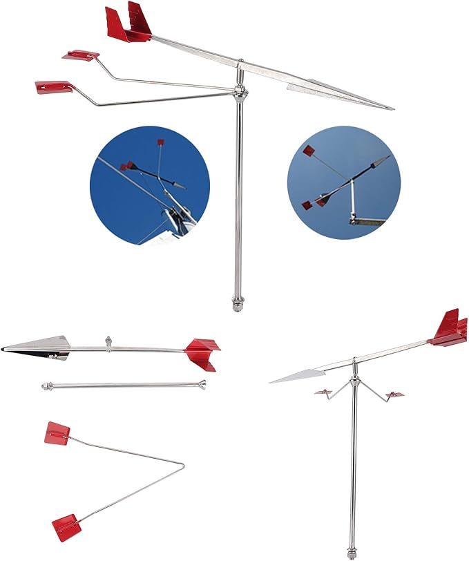 Wind Vane, Marine Weather Vane Universal Wind Direction Indicator 304 Stainless Steel Boat Deck Hardware Weather Instruments for Yacht Boat Sailing