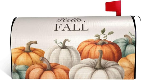 Festive Magnetic Mailbox Cover Pumpkin Fall Thanksgiving Outdoor Mailbox Protector Holiday Seasonal Decorative Garden Yard Home Large Size 25.5 x 21 Inch