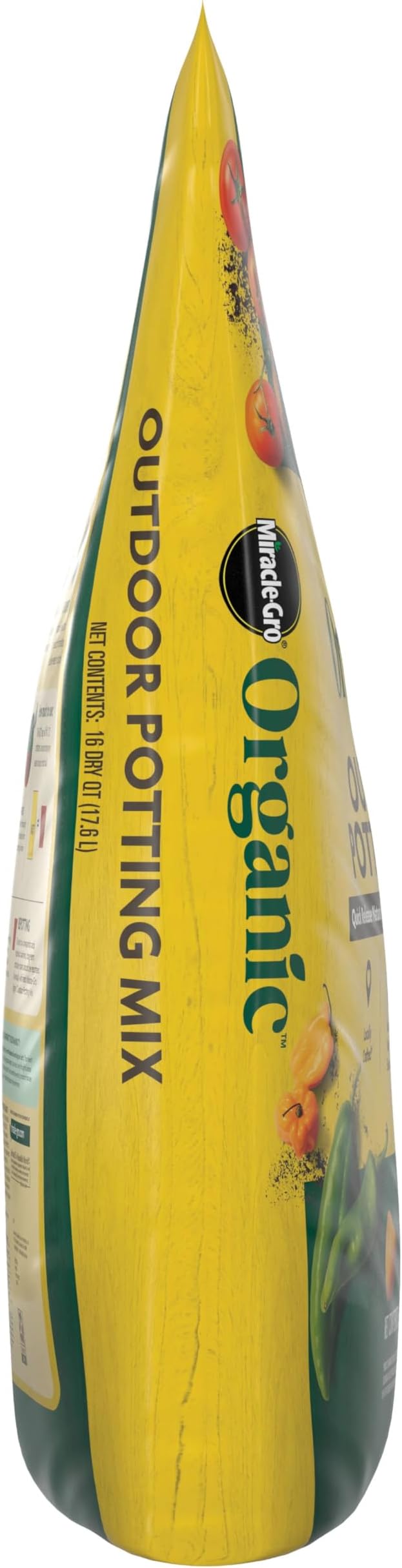Miracle-Gro Organic Outdoor Potting Mix, for Outdoor Container Plants, Contains Quick-Release Natural Fertilizer, OMRI Listed, 16 qt., 2-Pack