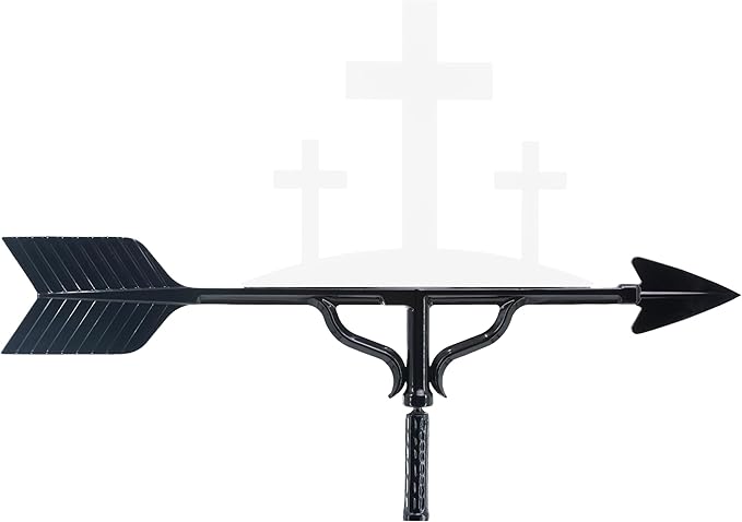 Montague Metal Products Deluxe Crosses Weathervane - 14 Ornament Colors Available - Roof Mount Included (4 to Choose from) - Cross Ornament Weathervane