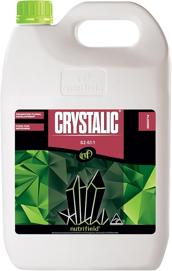 Nutrifield Crystalic - 5L Liquid Plant Food Molasses Polysaccharides (sugars) Aloe Vera, Amino Acids for Aromas Terpene Trichome & Oil Production During Flower in & Outdoor Fruits & Veggie