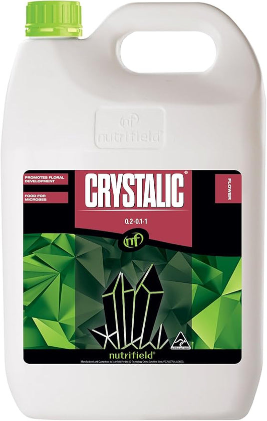 Nutrifield Crystalic - 5L Liquid Plant Food Molasses Polysaccharides (sugars) Aloe Vera, Amino Acids for Aromas Terpene Trichome & Oil Production During Flower in & Outdoor Fruits & Veggie