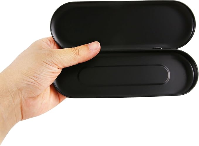 Vagocom 2pcs Metal Hinged Storage Boxes,6.89x2.36x0.71inch / 17.5x6x1.8cm Portable Empty Containers Case with Lid for Bandaid,Seed,Match,Crafts,Sewing,Home,Travel(Black)